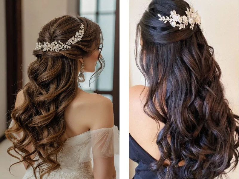 شینیون عروس برای موهای باز