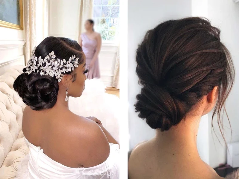 شینیون عروس برای موهای بسته