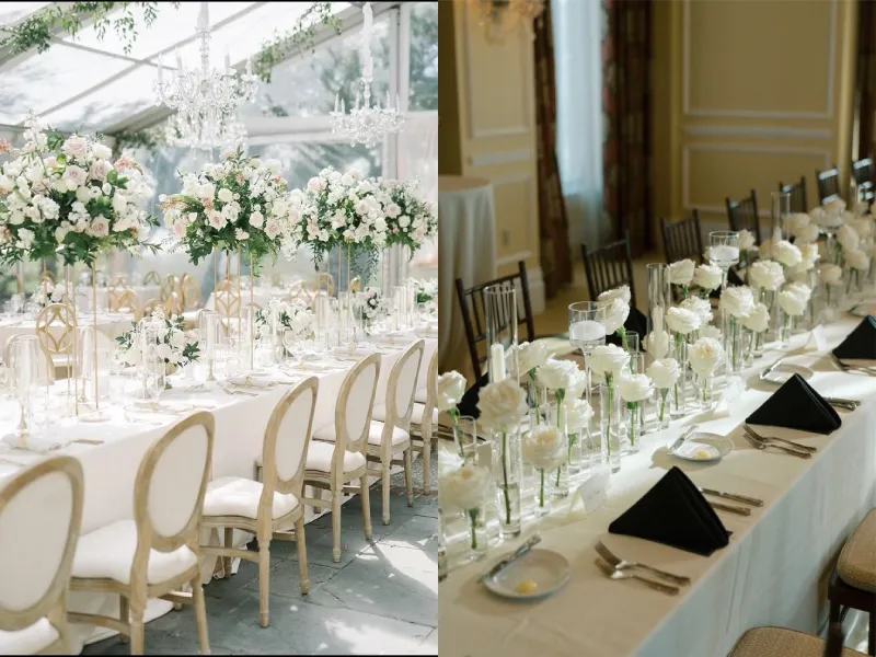 گل آرایی با رز سفید