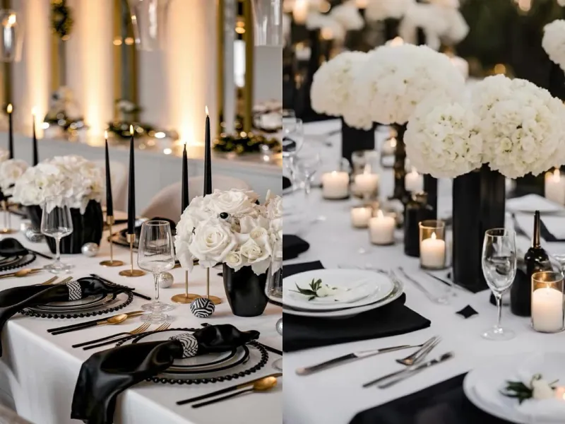 گل آرایی با شمع مشکی